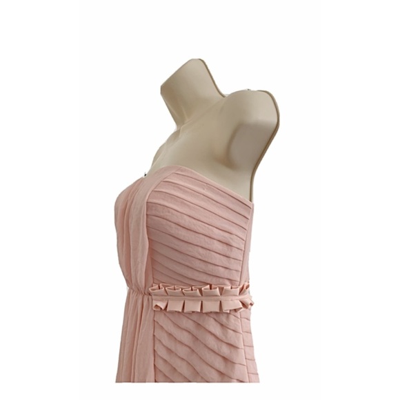 BCBGeneration Strapless Pale Pink Strapless Pleated Cocktail Dress Size 0 NWT - Picture 5 of 7